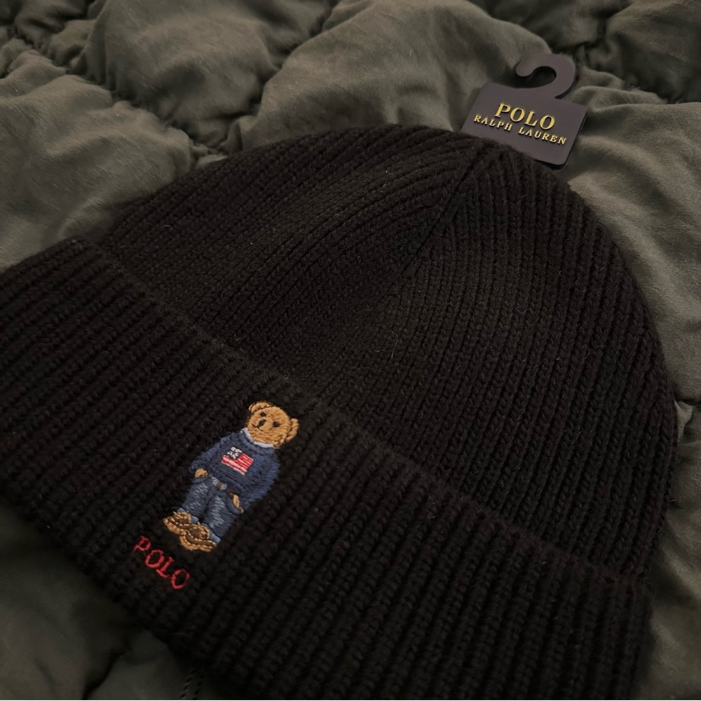 Polo Bear Ralph Lauren Knit Beanie - NEW with Tags - Polo Black